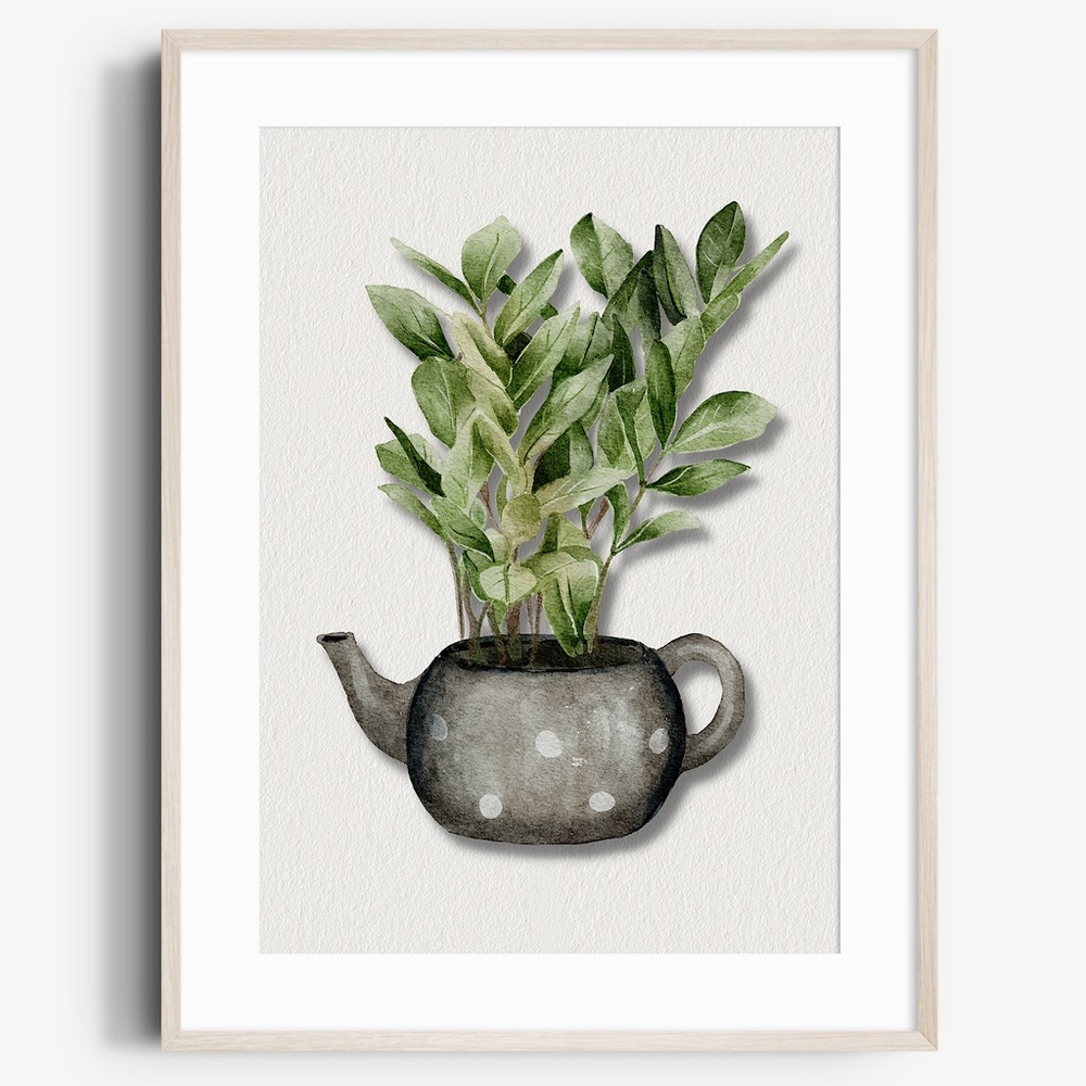 Watercolor Wall Art Botanical Greenery Plants Print Poster Unframed
